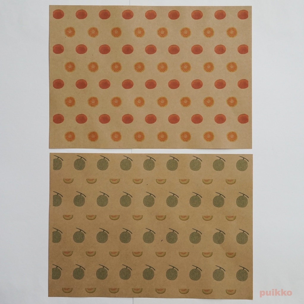 紙製ブックカバー フルーツ2(カラー)(5枚セット)