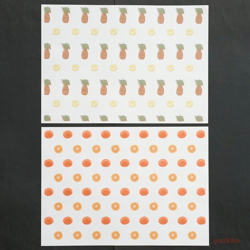 紙製ブックカバー フルーツ2(カラー)(5枚セット)