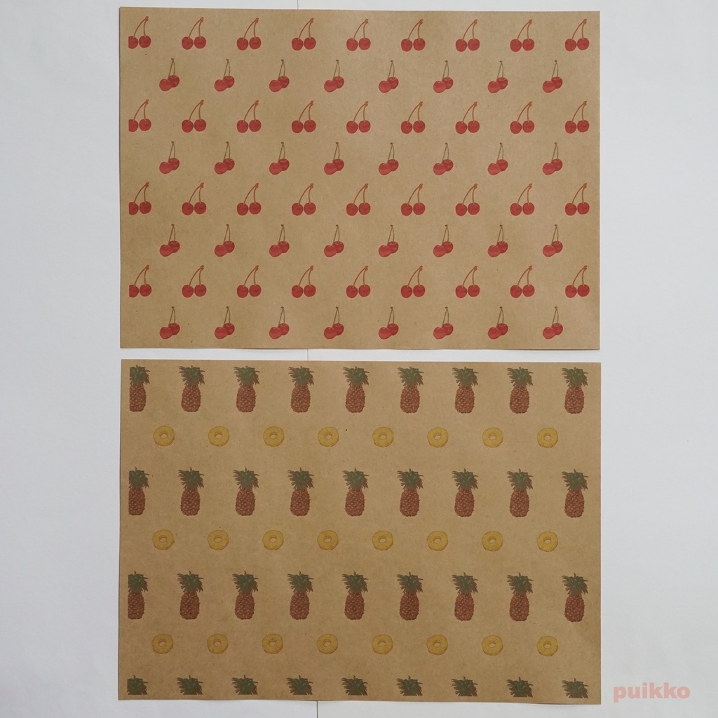 紙製ブックカバー フルーツ2(カラー)(5枚セット)