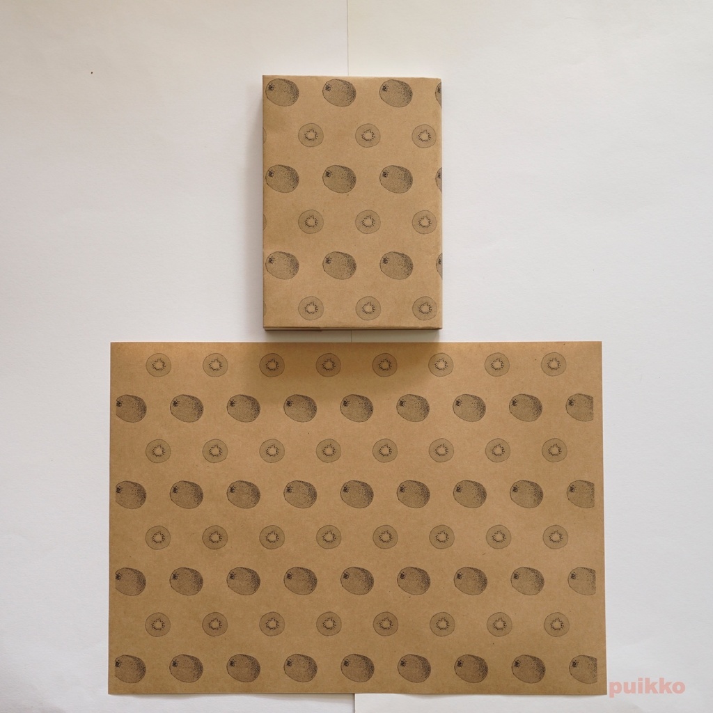 紙製ブックカバー フルーツ2(モノクロ)