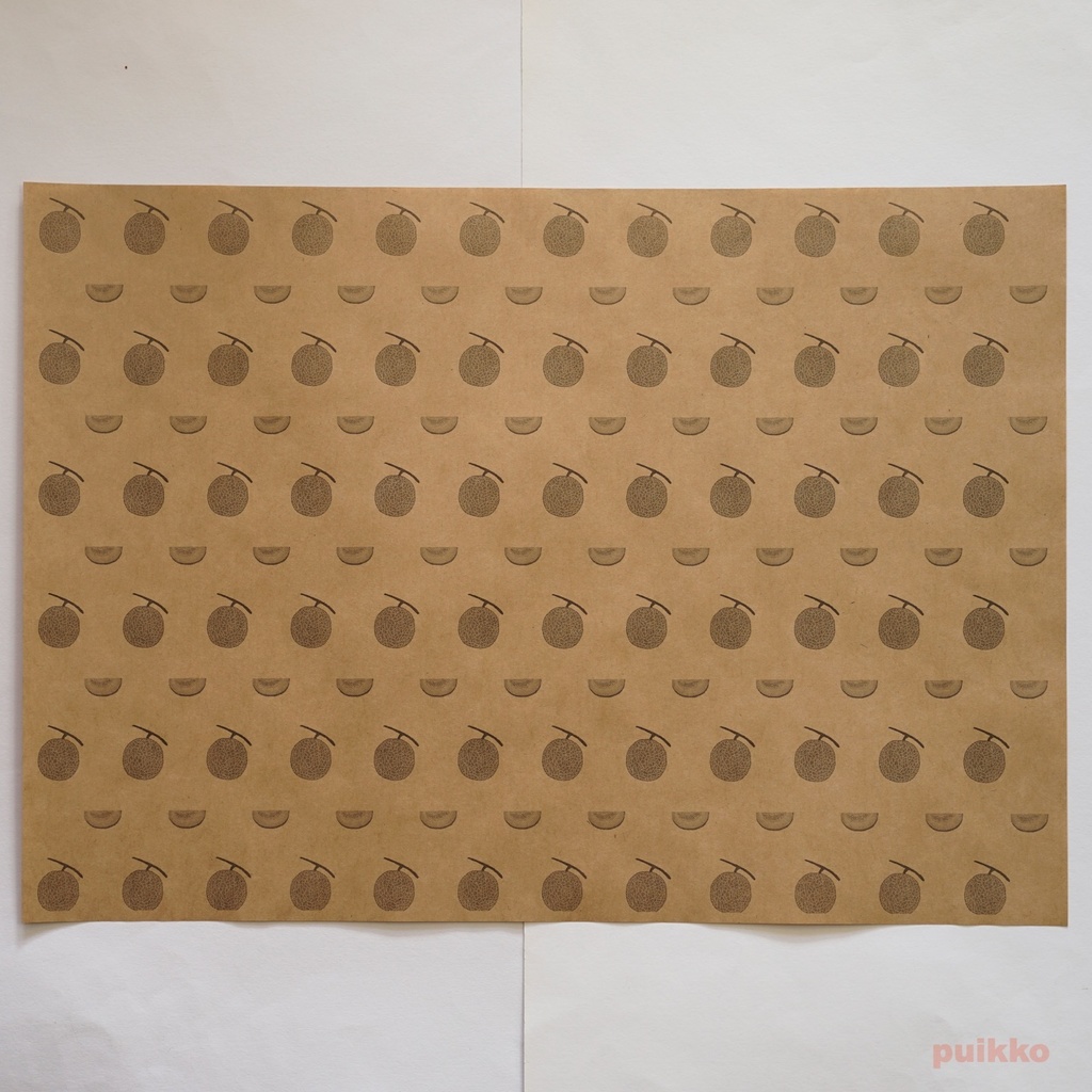 紙製ブックカバー フルーツ2(モノクロ) A3判