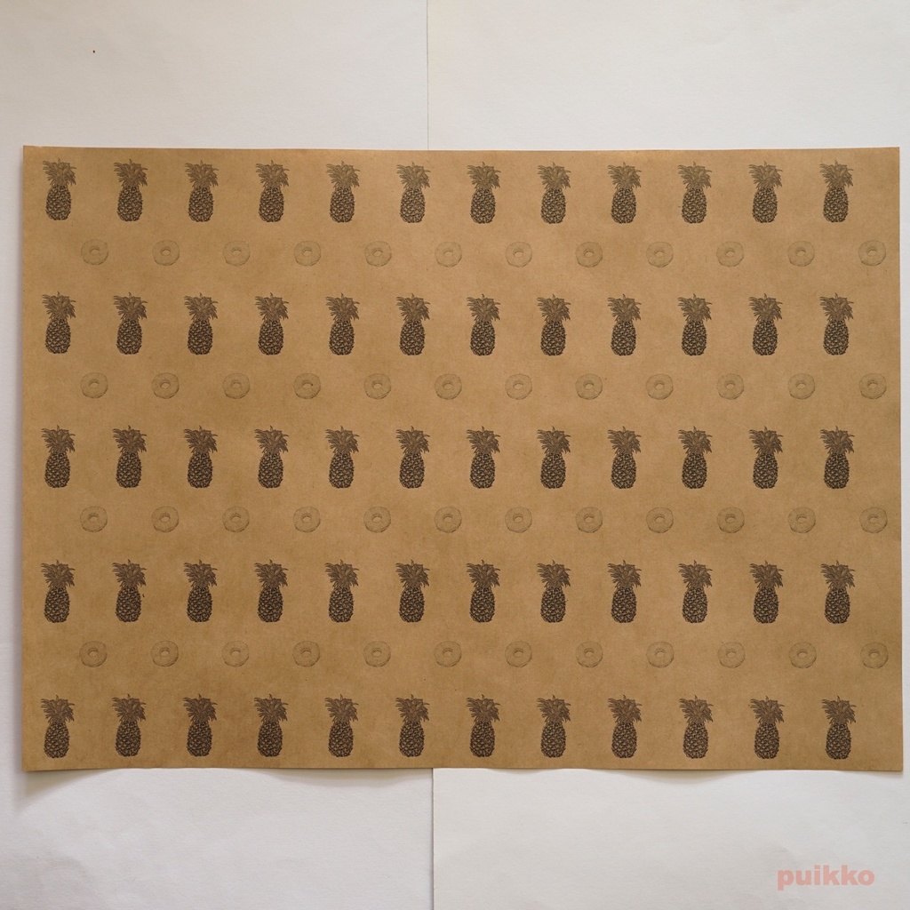 紙製ブックカバー フルーツ2(モノクロ) A3判