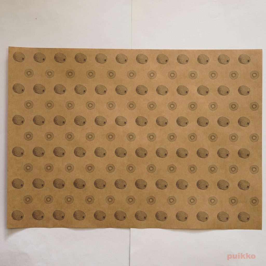 紙製ブックカバー フルーツ2(モノクロ) A3判