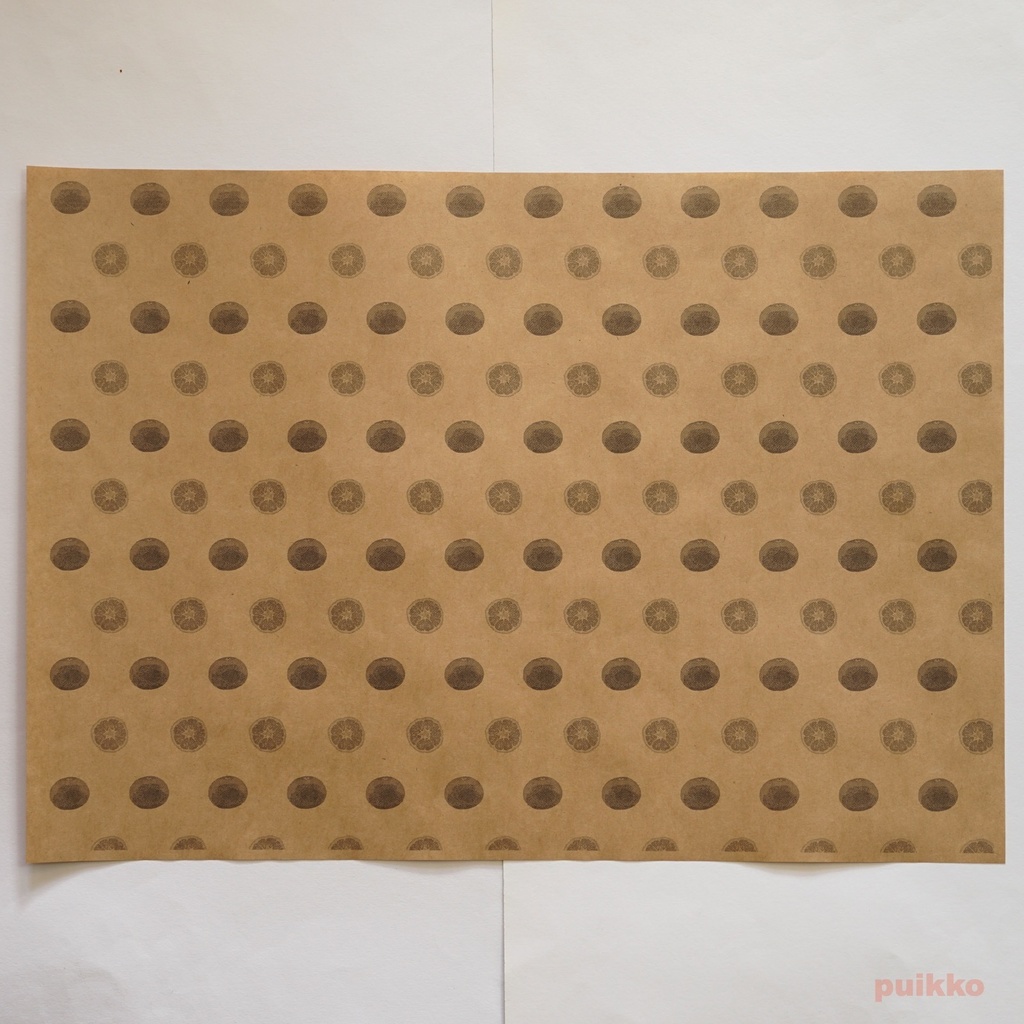 紙製ブックカバー フルーツ2(モノクロ) A3判