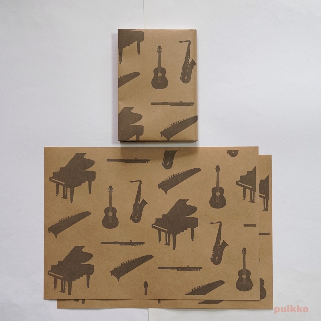 紙製ブックカバー 楽器(6枚セット)