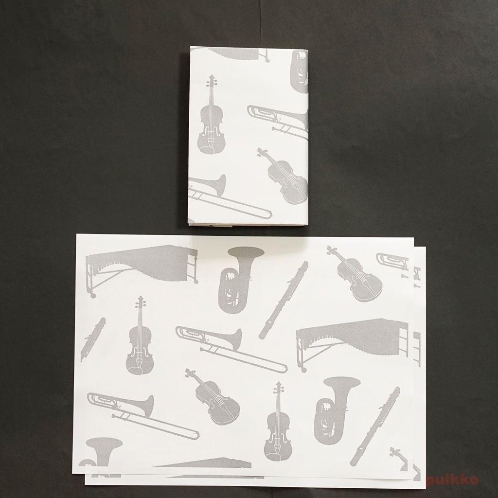紙製ブックカバー 楽器(6枚セット)