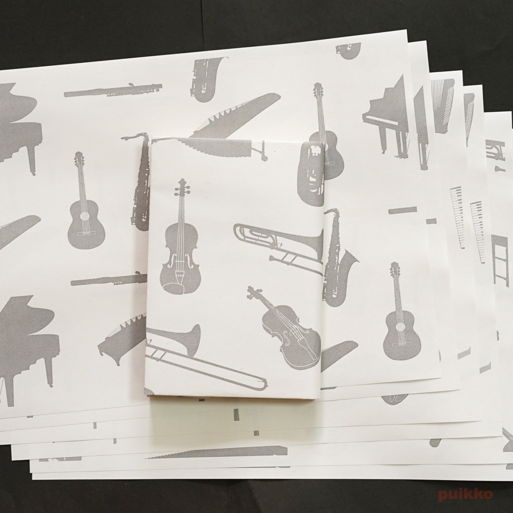 紙製ブックカバー 楽器(6枚セット)