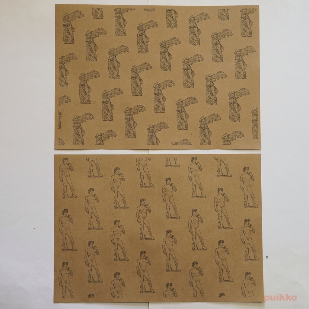 紙製ブックカバー 彫刻(5枚セット)