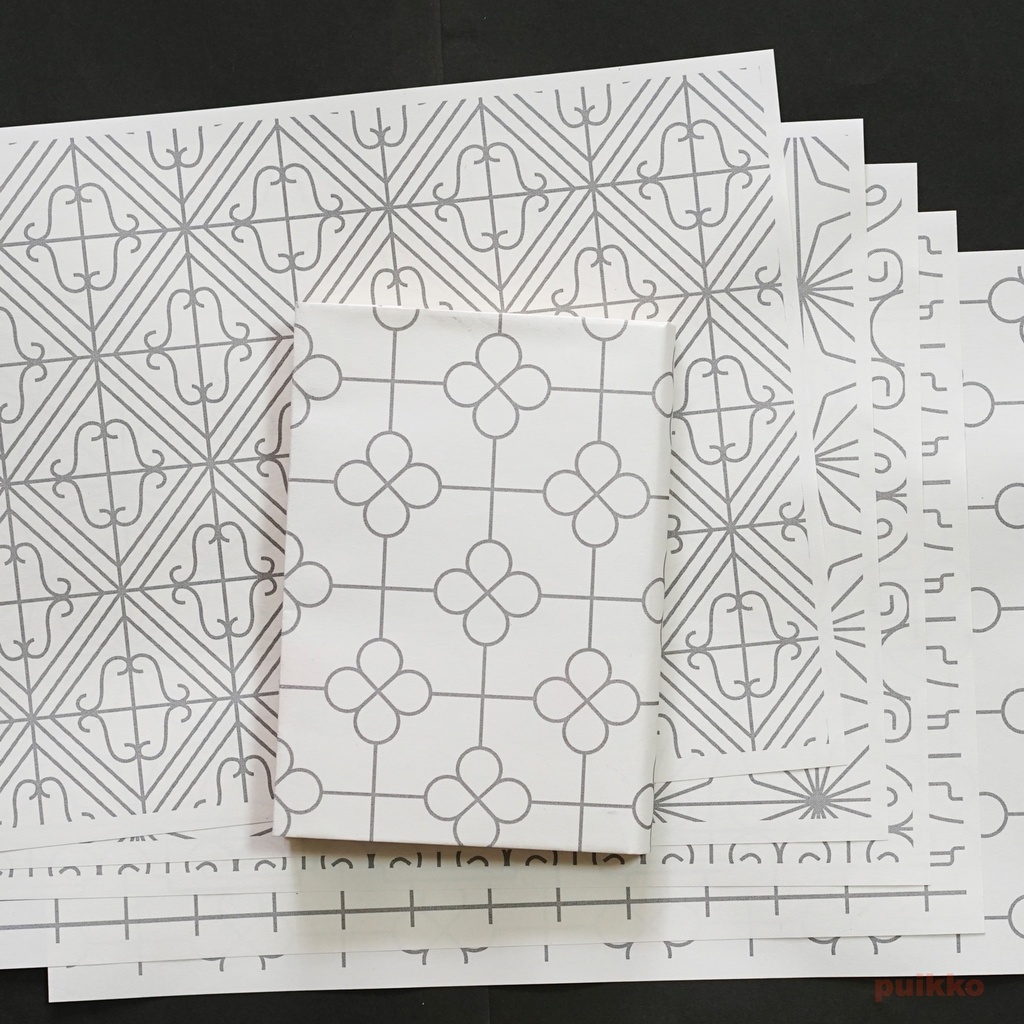 紙製ブックカバー 鉄窓花1(5枚セット)