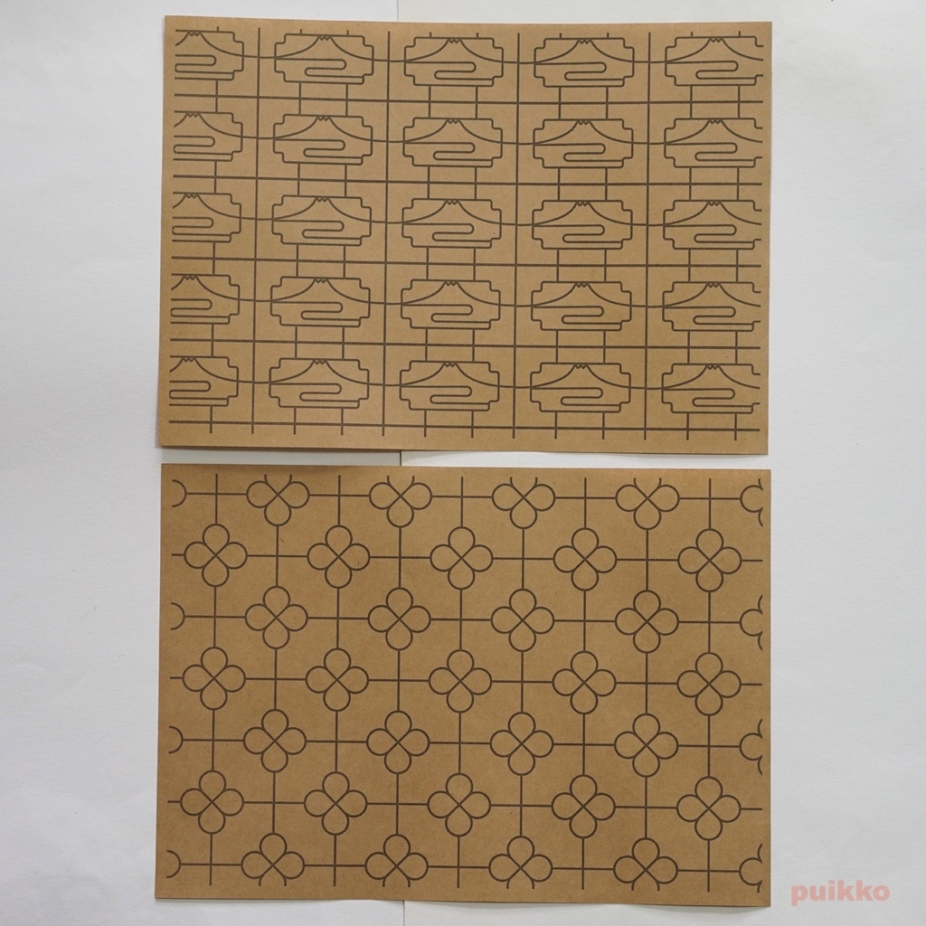 紙製ブックカバー 鉄窓花1(5枚セット)