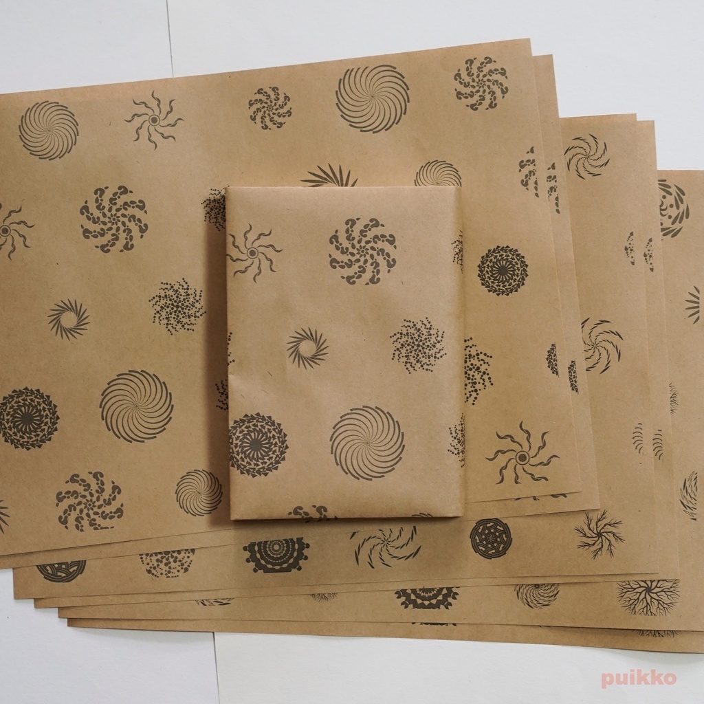 紙製ブックカバー　放射図形（6枚セット）
