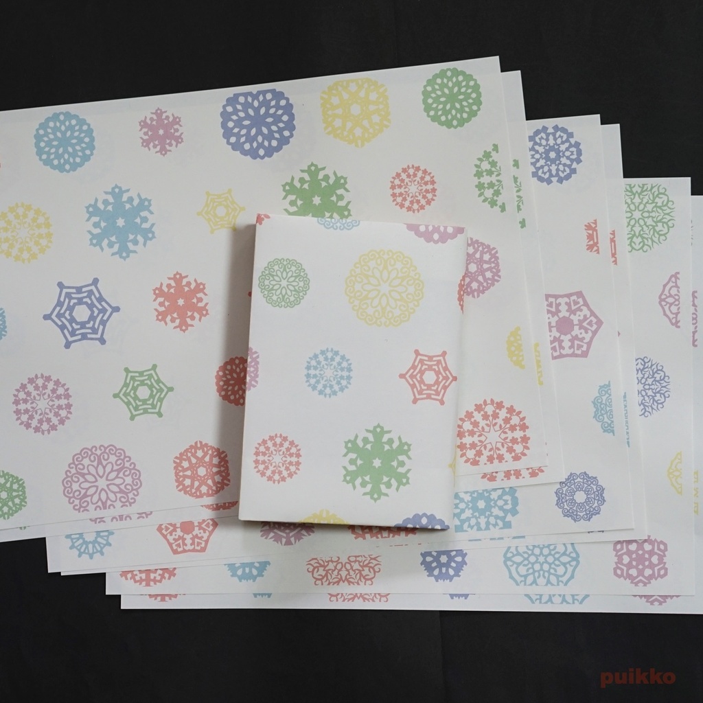 紙製ブックカバー 切り紙(カラー)(6枚セット)