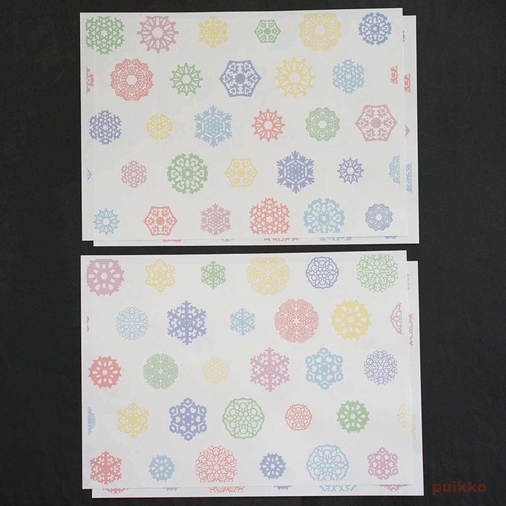 紙製ブックカバー 切り紙(カラー)(6枚セット)