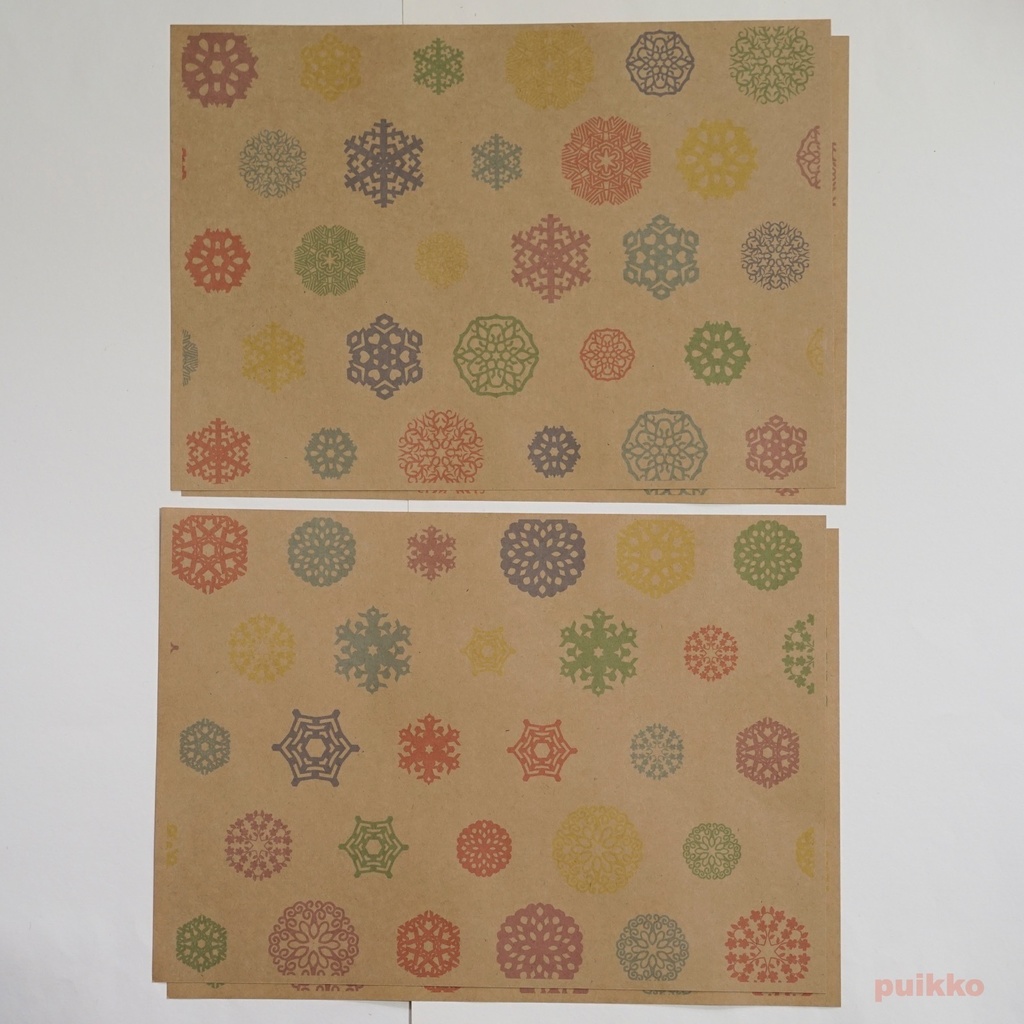 紙製ブックカバー 切り紙(カラー)(6枚セット)