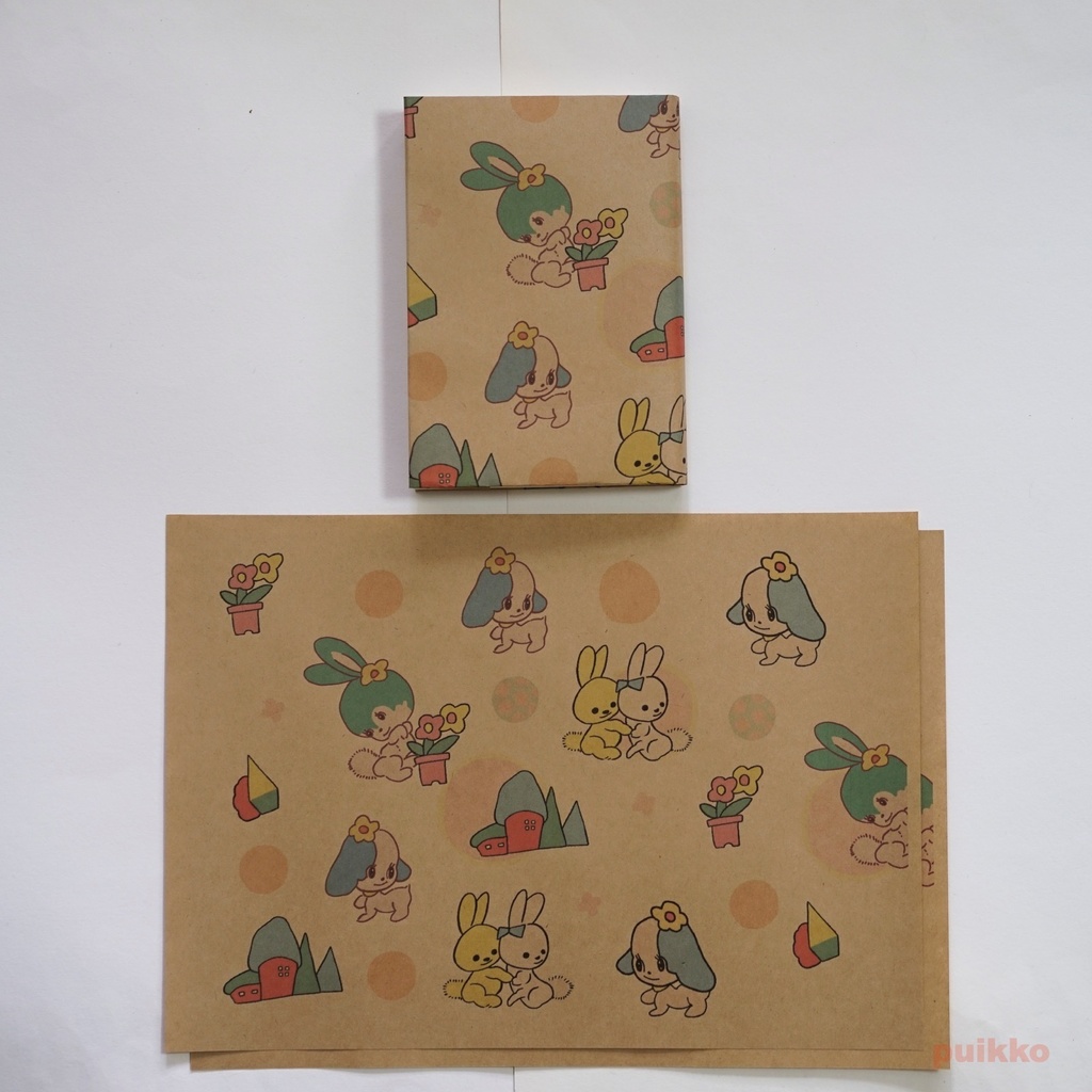 紙製ブックカバー レトロかわいい動物1(カラー)(6枚セット)