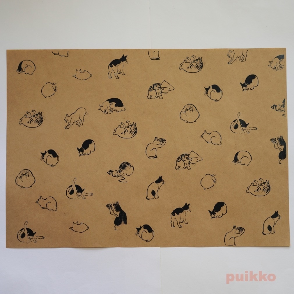 紙製ブックカバー 広重「浮世画譜」猫 A3判