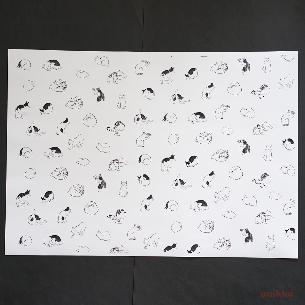 紙製ブックカバー 広重「浮世画譜」猫 A3判