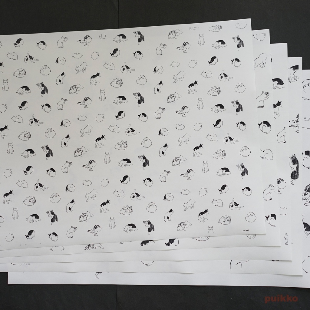 紙製ブックカバー 広重「浮世画譜」猫 A3判