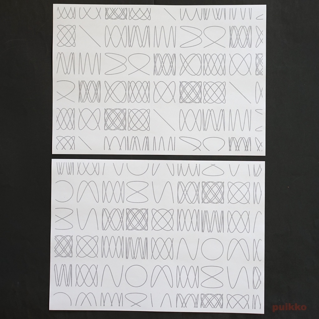 紙製ブックカバー リサジュー曲線(5枚セット)