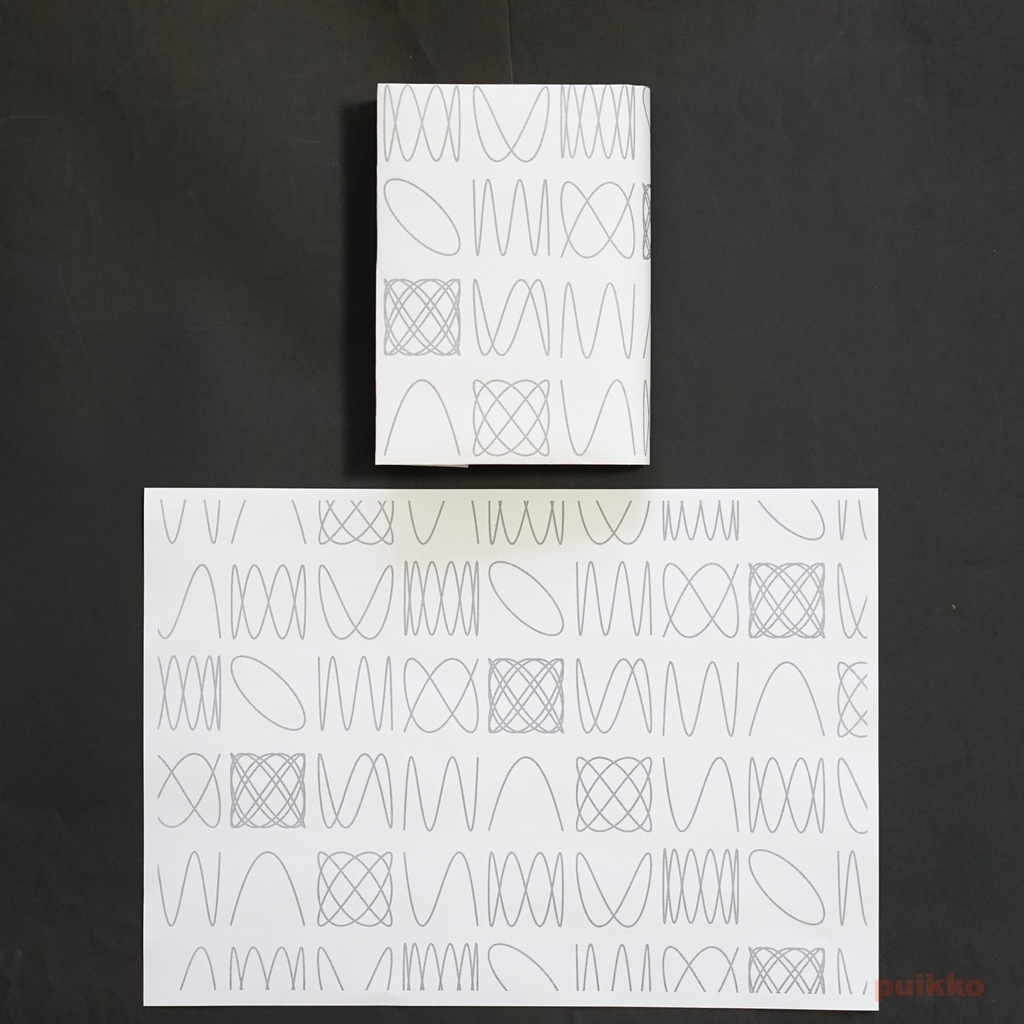 紙製ブックカバー リサジュー曲線(5枚セット)