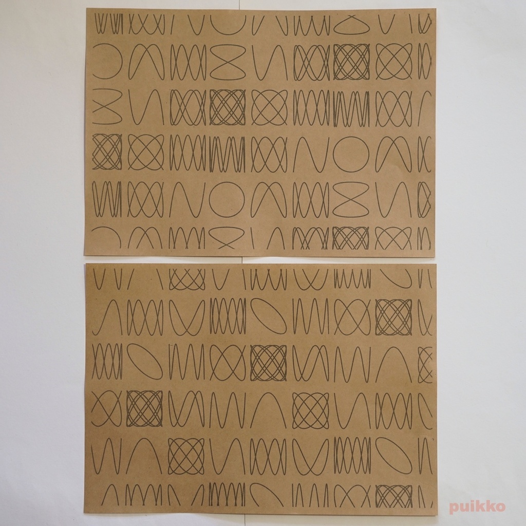 紙製ブックカバー リサジュー曲線(5枚セット)