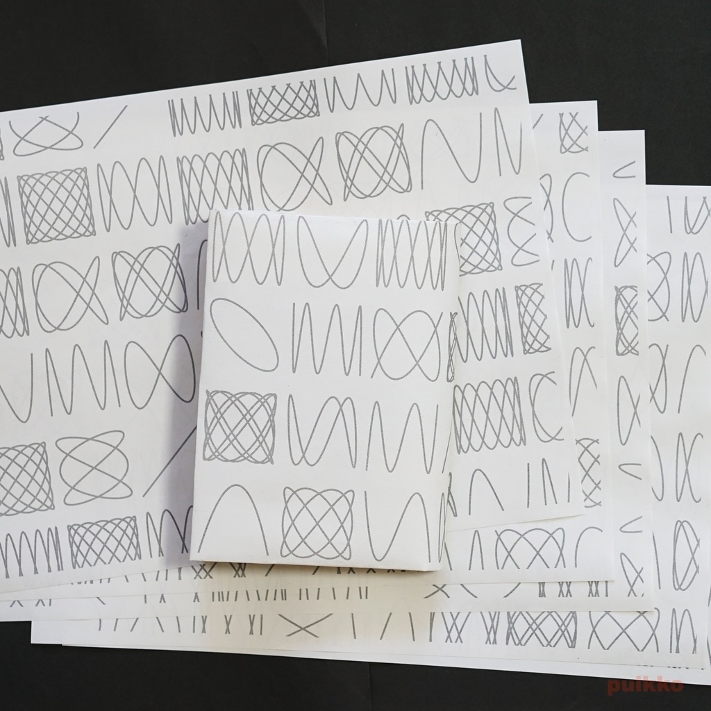 紙製ブックカバー リサジュー曲線(5枚セット)