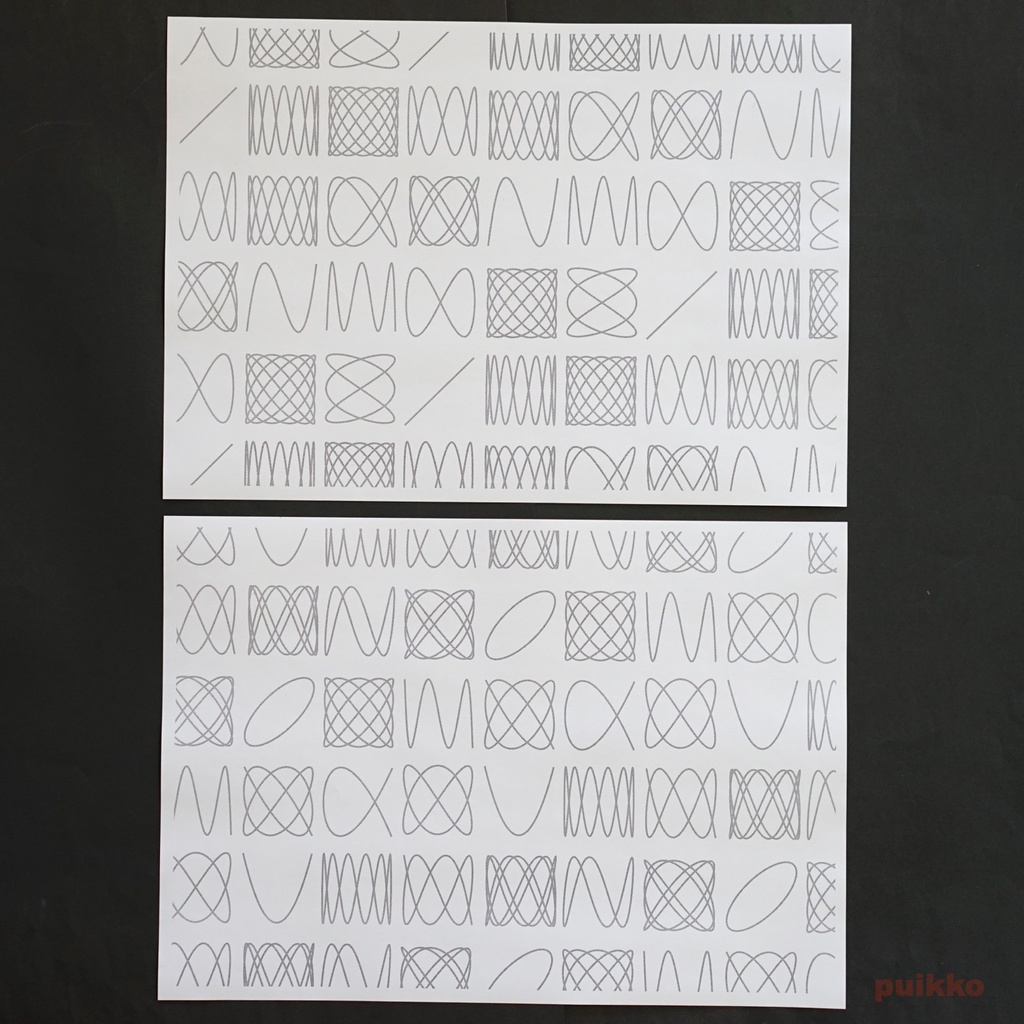 紙製ブックカバー リサジュー曲線(5枚セット)