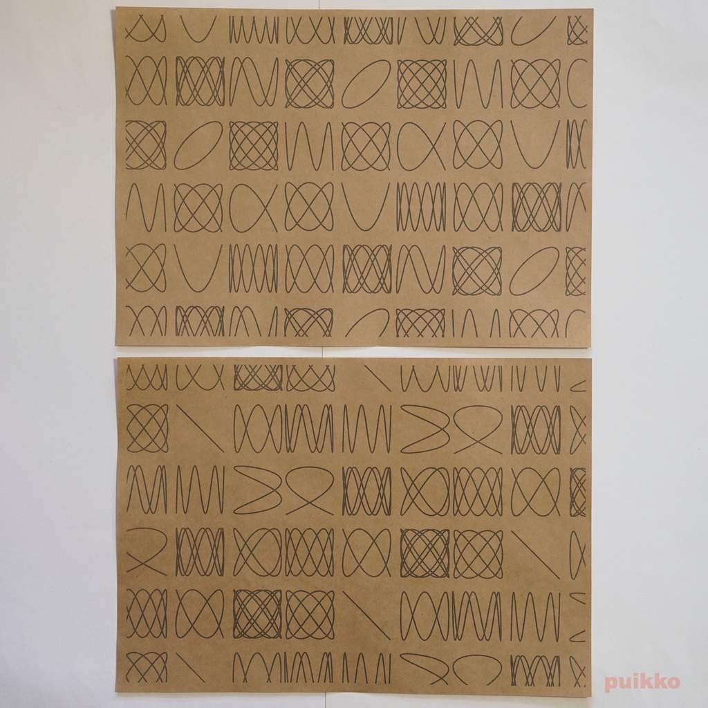 紙製ブックカバー リサジュー曲線(5枚セット)