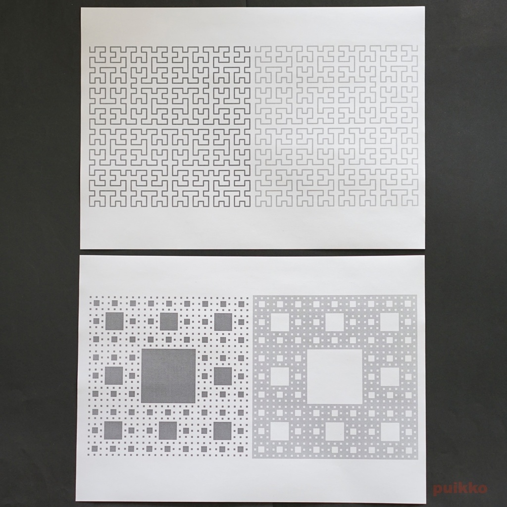紙製ブックカバー フラクタル図形(5枚セット)
