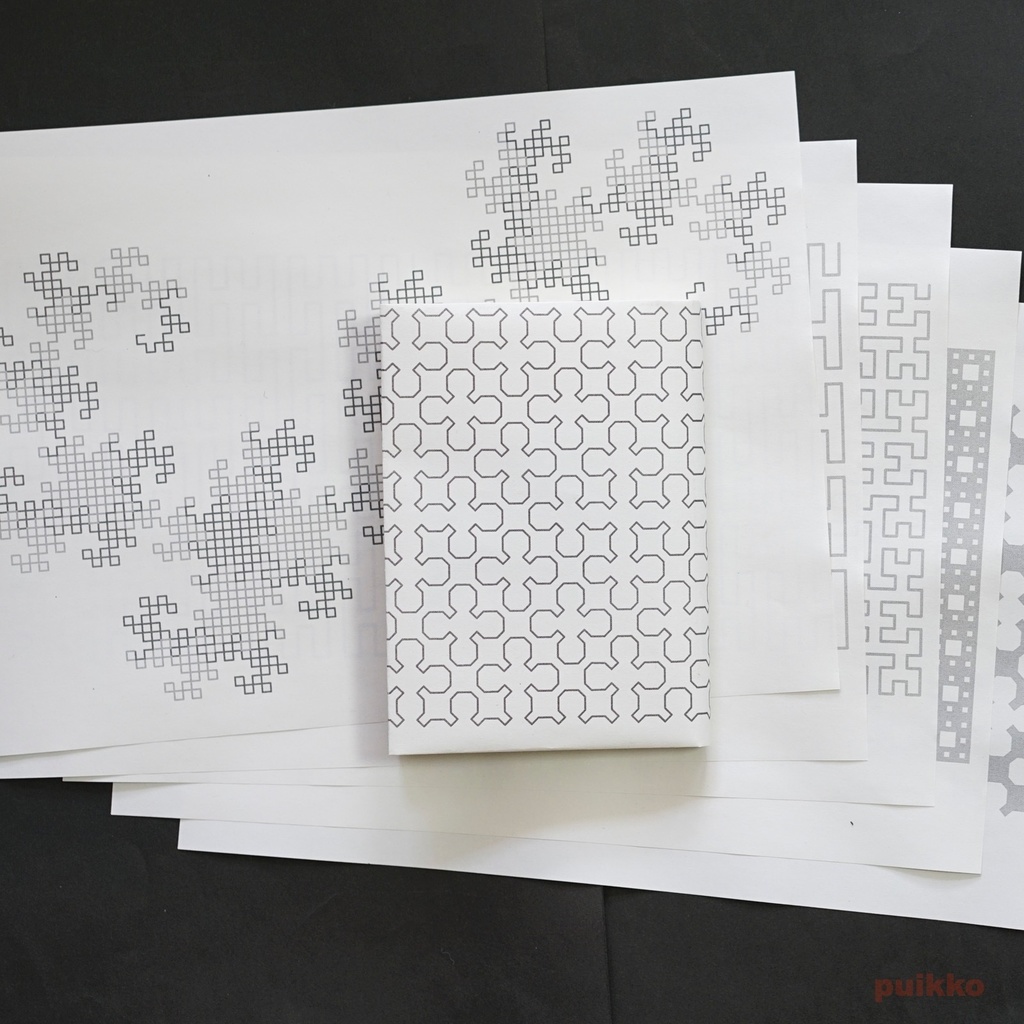 紙製ブックカバー フラクタル図形(5枚セット)