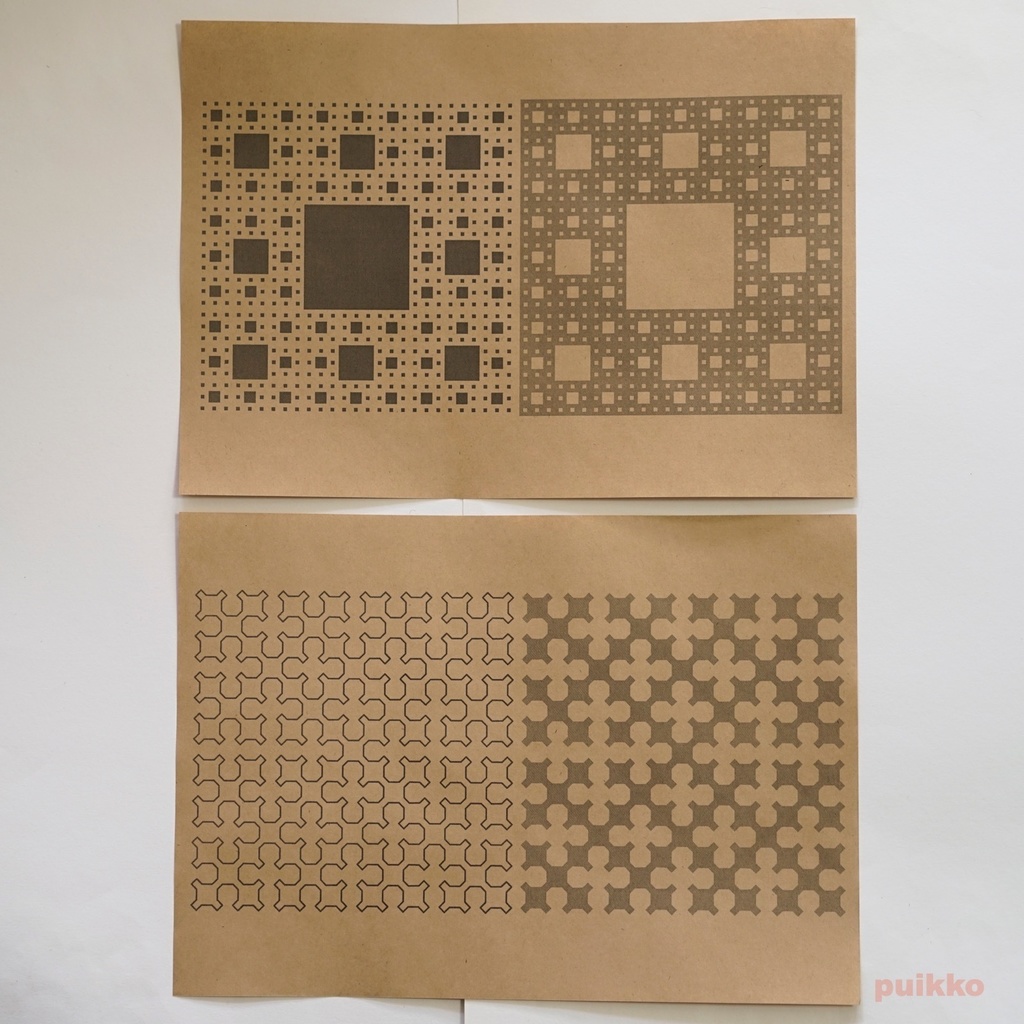 紙製ブックカバー フラクタル図形(5枚セット)