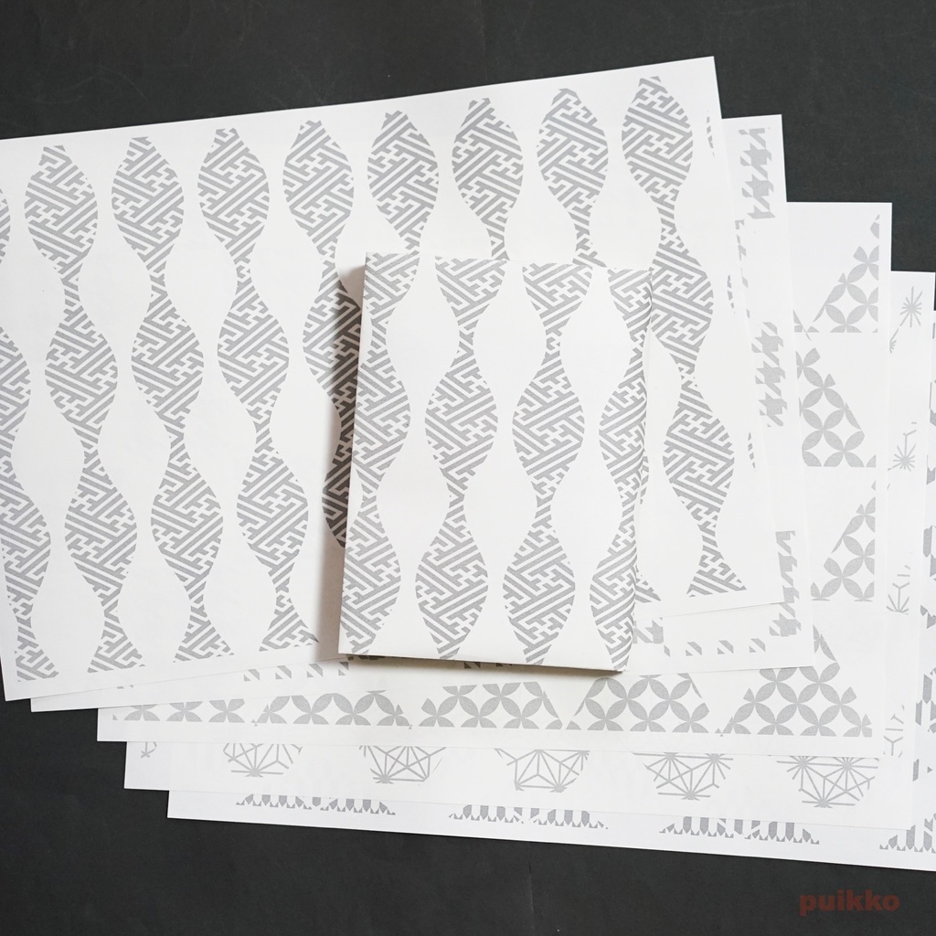 紙製ブックカバー 和柄パターン7(5枚セット)