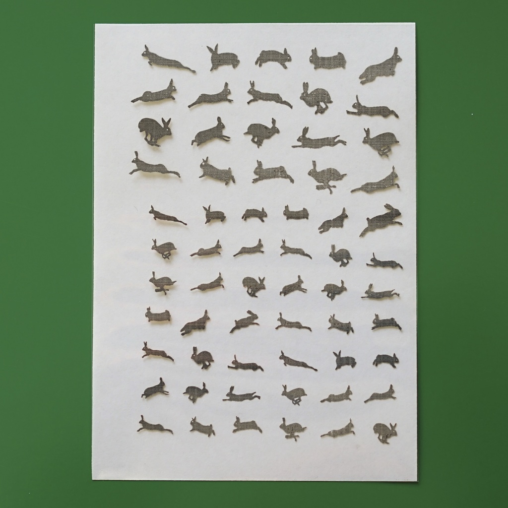 レジン封入用フィルム うさぎ3 箔押し