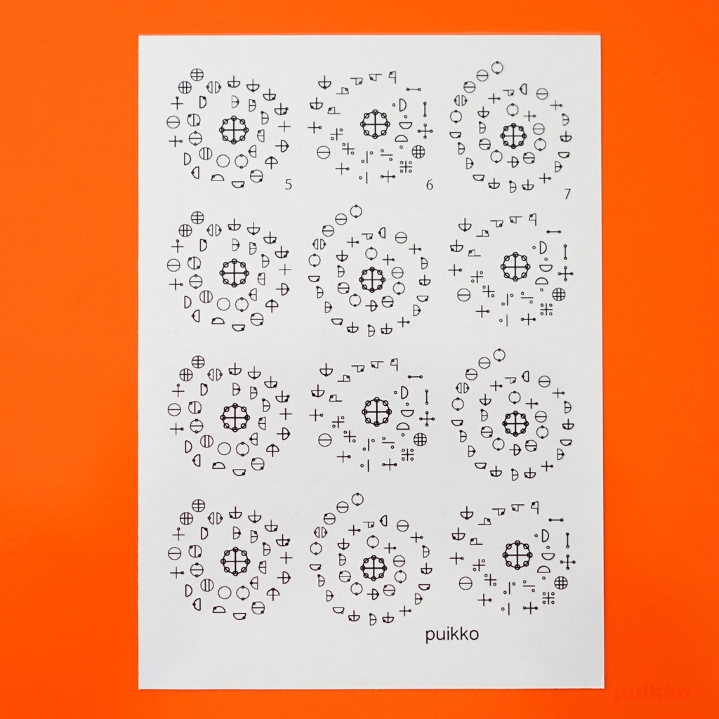 レジン封入用フィルム カタカムナ第5〜7首・大