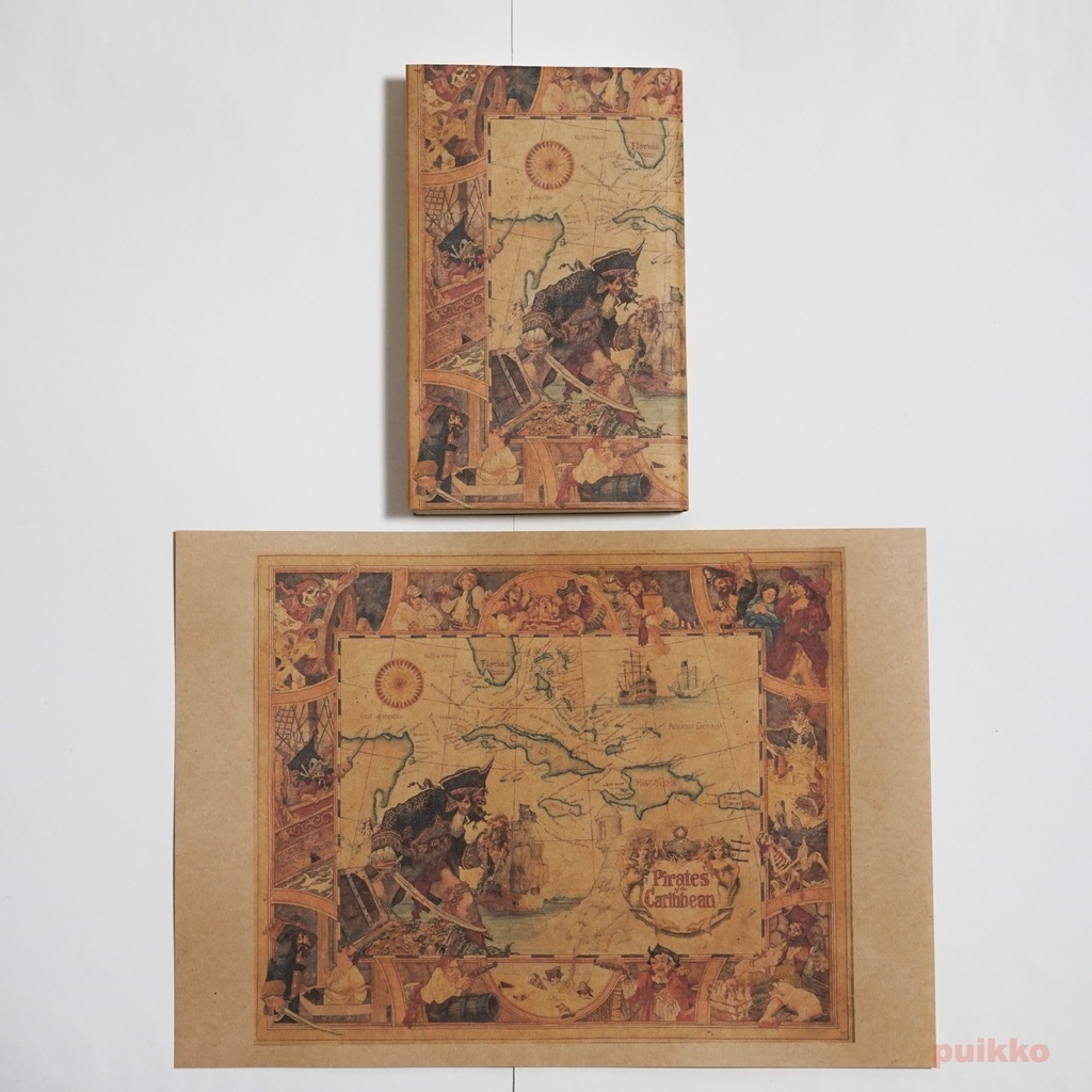 紙製ブックカバー 古地図3(カラー)(5枚セット)