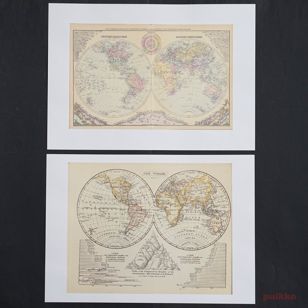 紙製ブックカバー 古地図3(カラー)(5枚セット)