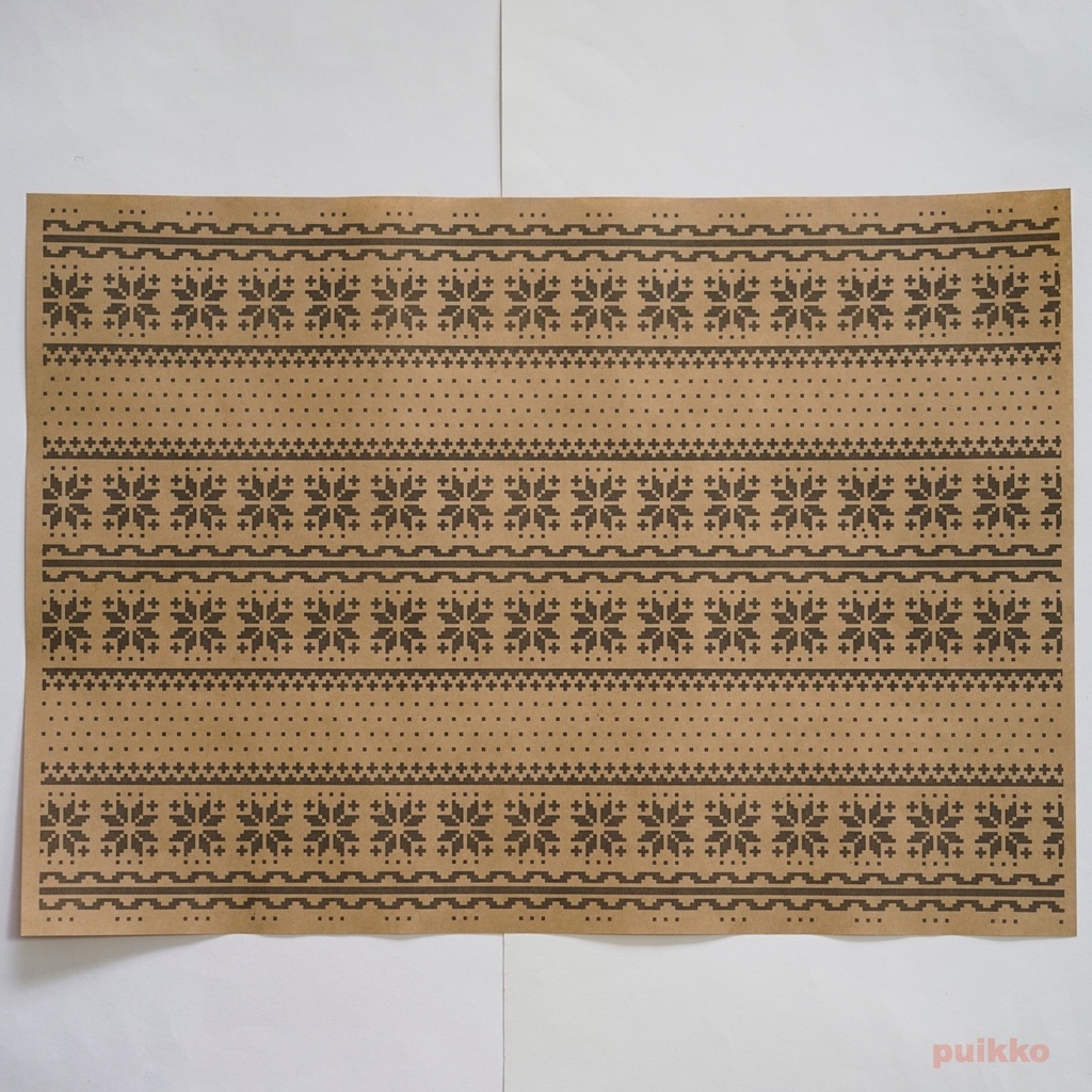 紙製ブックカバー ノルディック柄3(モノクロ) A3判(5枚セット)