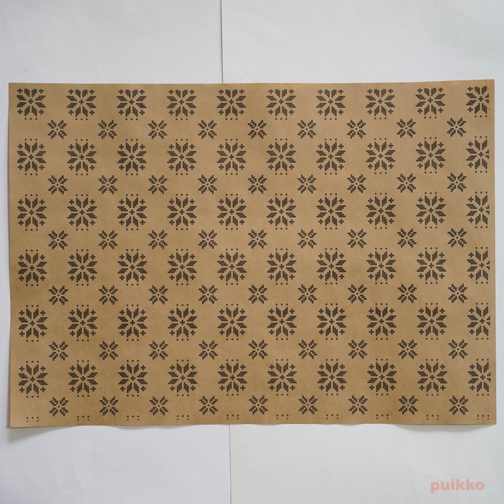 紙製ブックカバー ノルディック柄3(モノクロ) A3判(5枚セット)