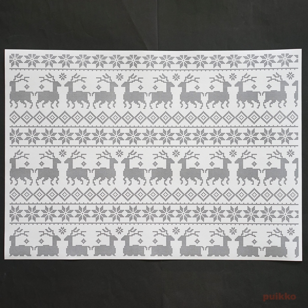 紙製ブックカバー ノルディック柄3(モノクロ) A3判(5枚セット)