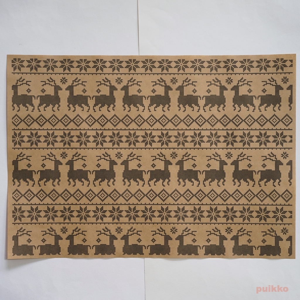 紙製ブックカバー ノルディック柄3(モノクロ) A3判(5枚セット)