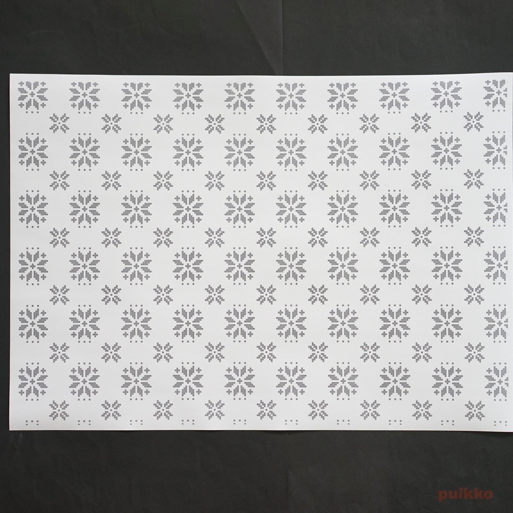 紙製ブックカバー ノルディック柄3(モノクロ) A3判(5枚セット)