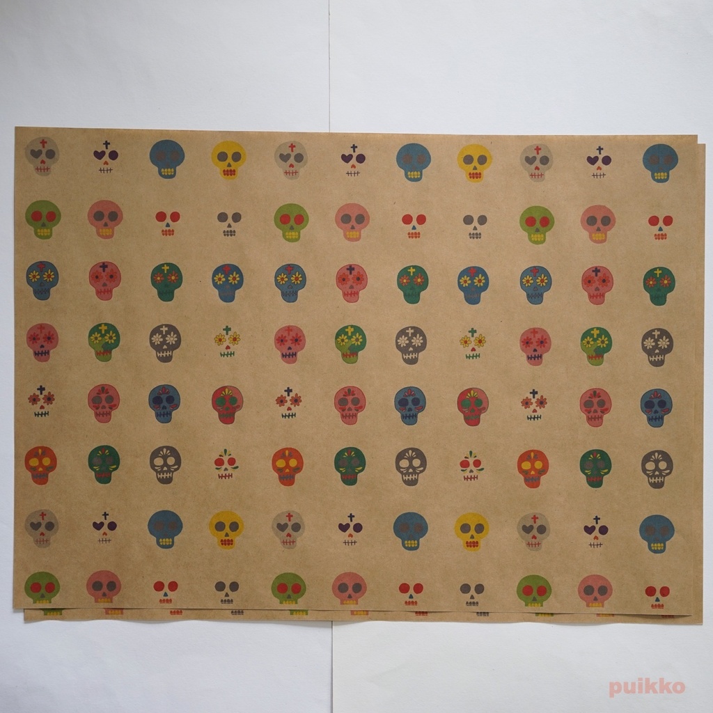 紙製ブックカバー メキシカンスカル(カラー) A3判(6枚セット)