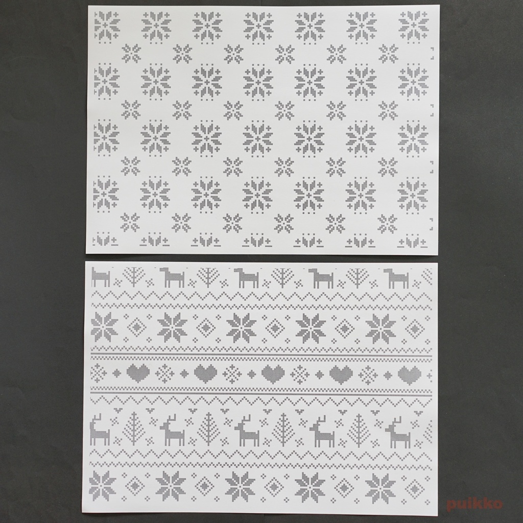 紙製ブックカバー ノルディック柄3(モノクロ)(5枚セット)