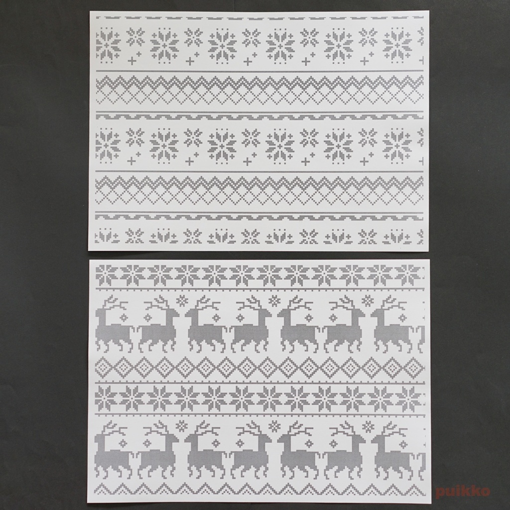 紙製ブックカバー ノルディック柄3(モノクロ)(5枚セット)