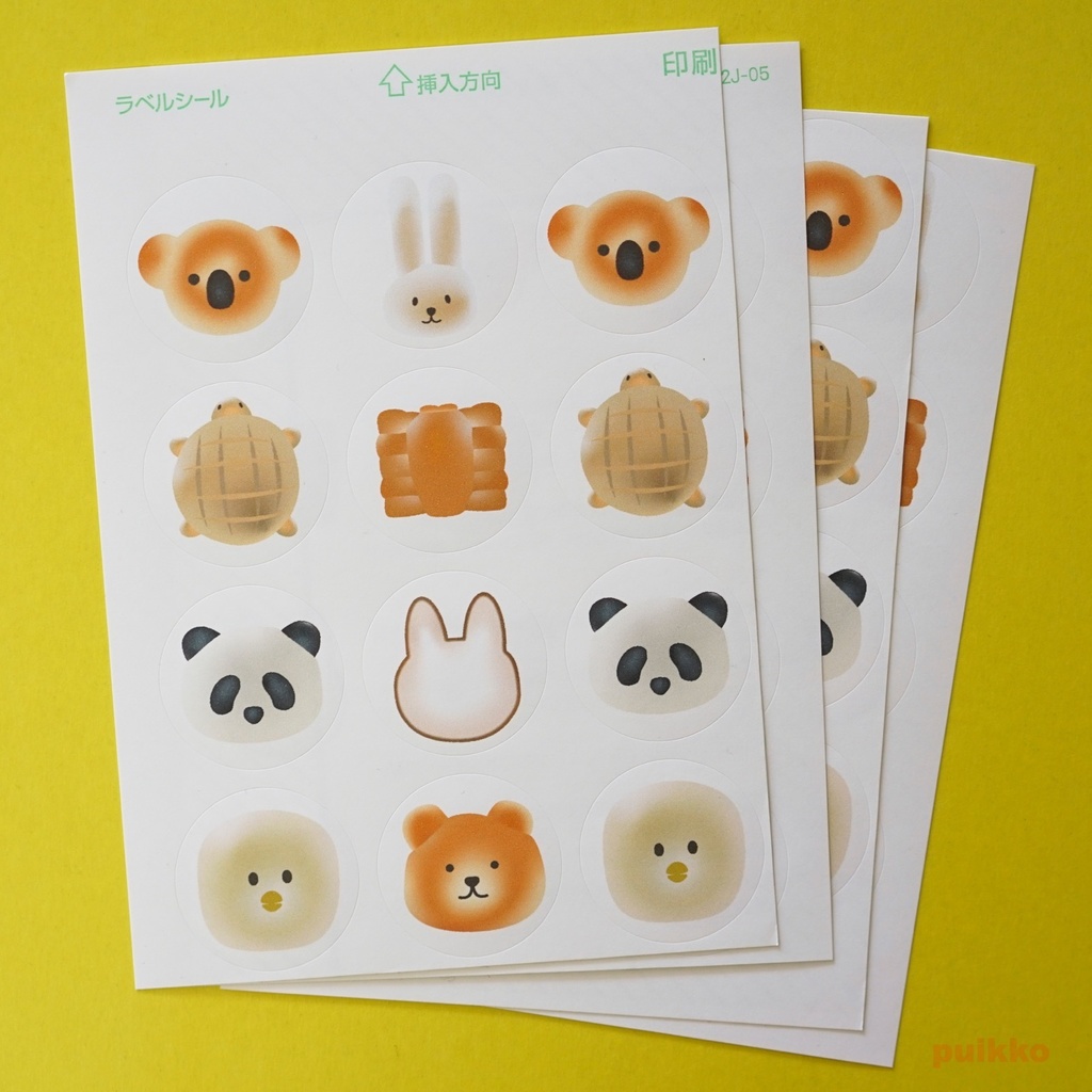 丸シール30mm 動物パン