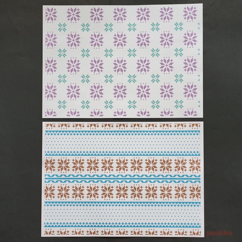 紙製ブックカバー ノルディック柄3(カラー)(5枚セット)