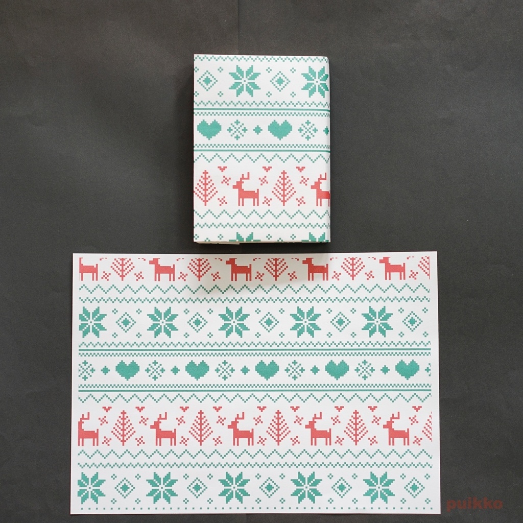 紙製ブックカバー ノルディック柄3(カラー)(5枚セット)