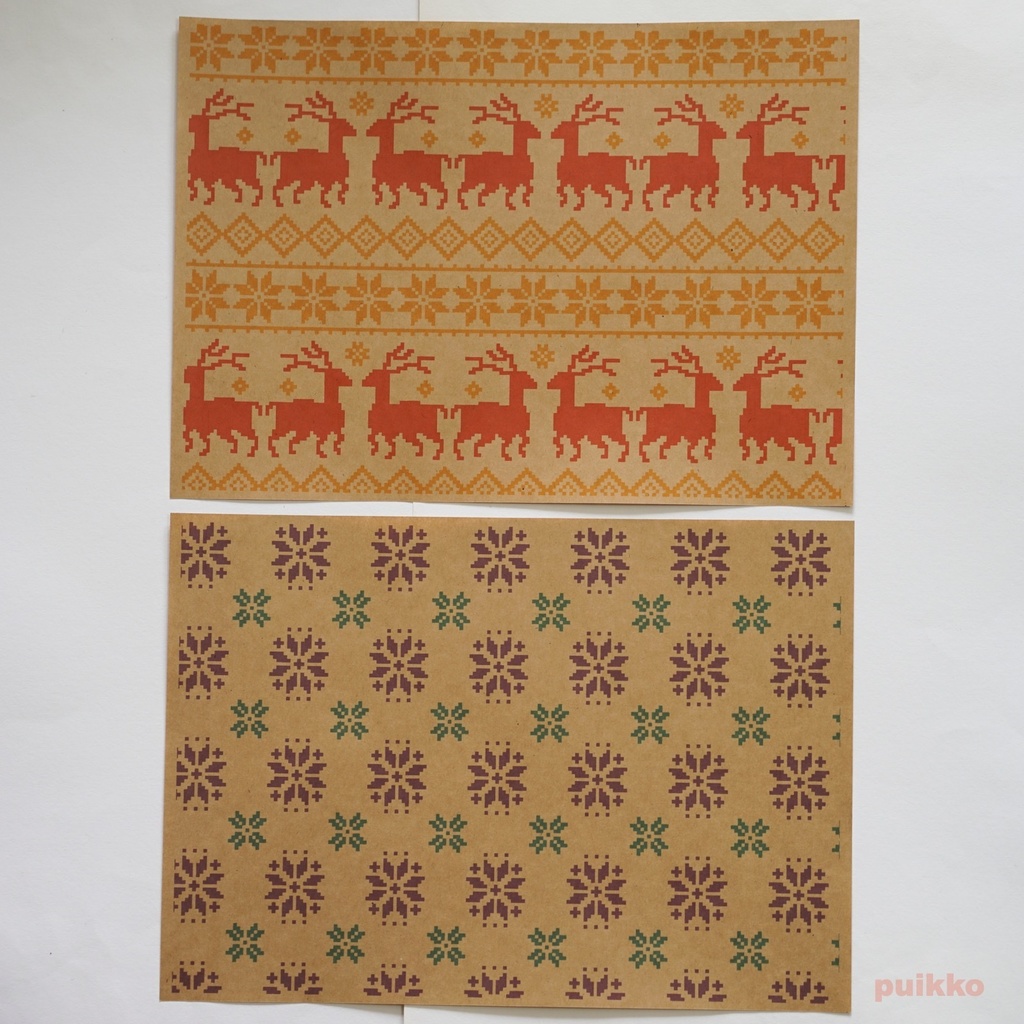 紙製ブックカバー ノルディック柄3(カラー)(5枚セット)