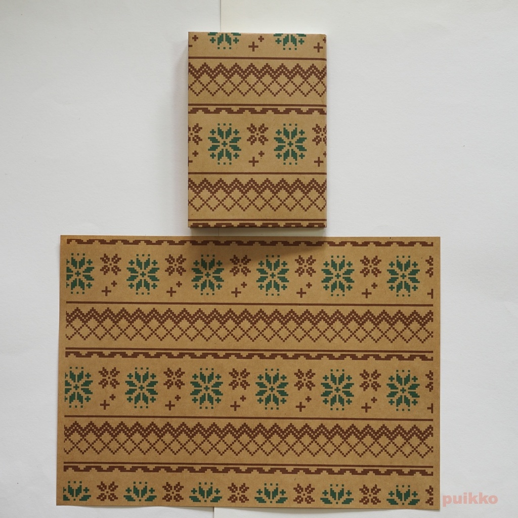 紙製ブックカバー ノルディック柄3(カラー)(5枚セット)