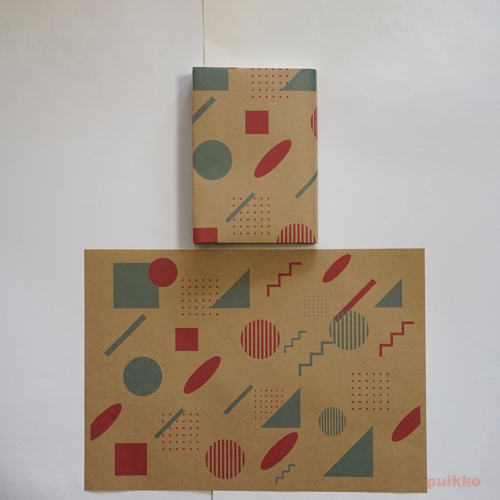 紙製ブックカバー メンフィス柄2(カラー)(5枚セット)